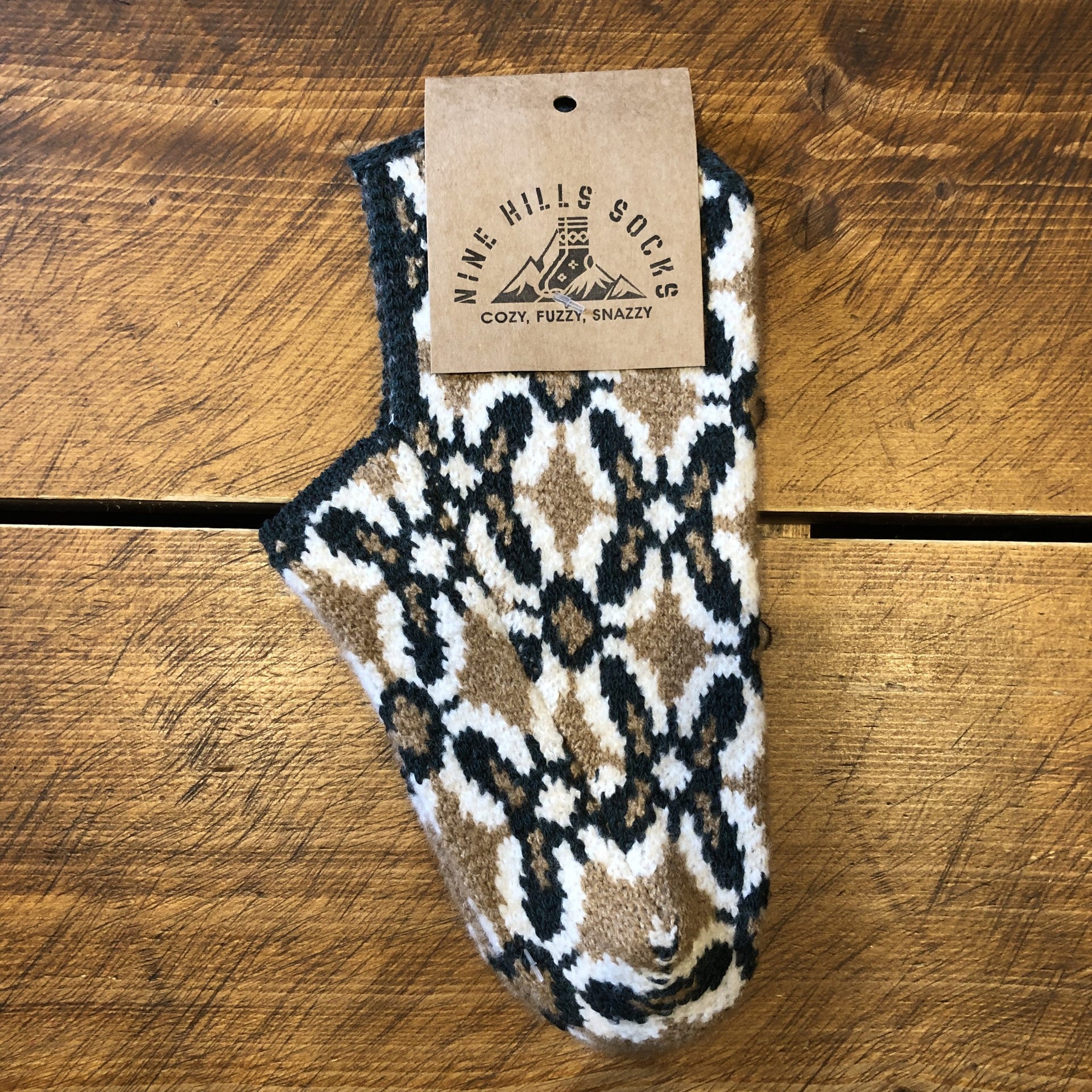 Buy flower-green-tan Patik Wool Slipper Sock (Ankle)