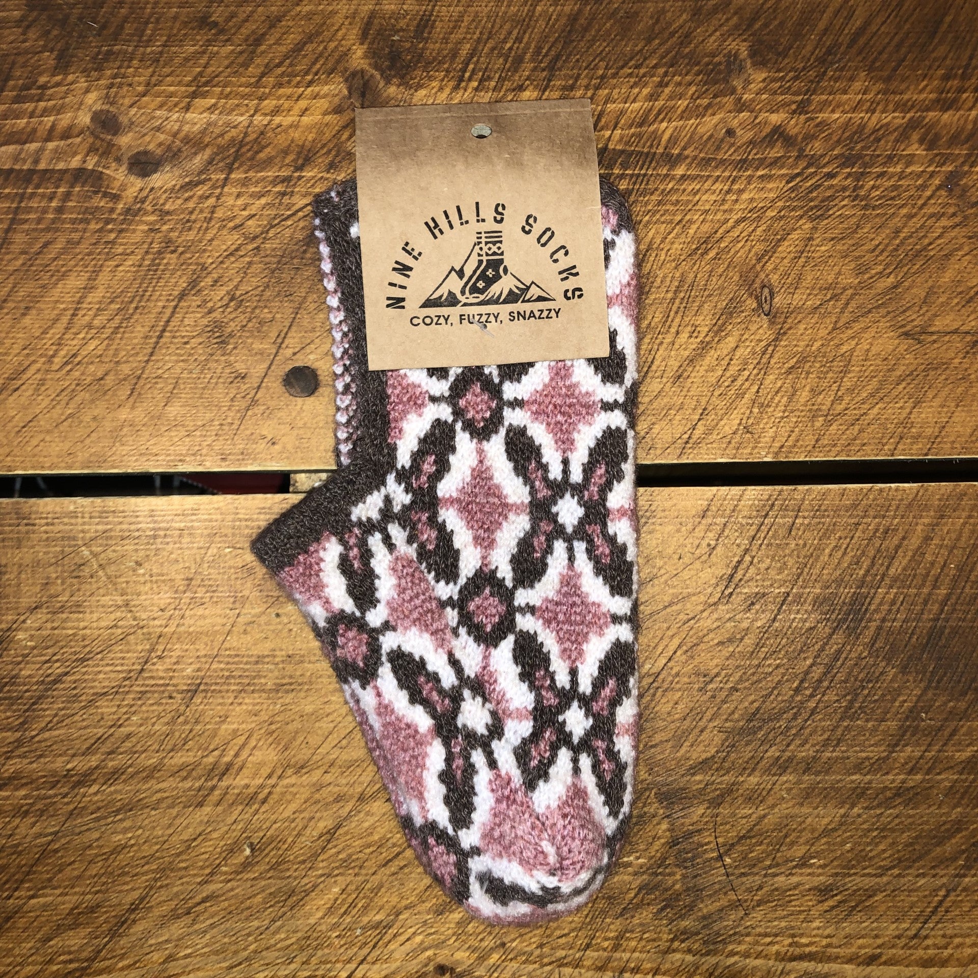 Buy flower-pink-brown Patik Wool Slipper Sock (Ankle)