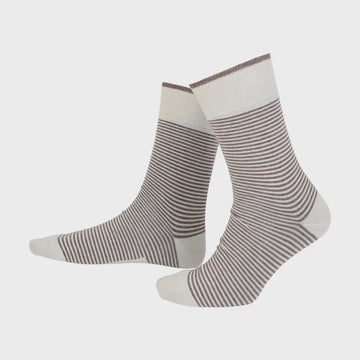 True Stripe Cotton Crew: Cream melange