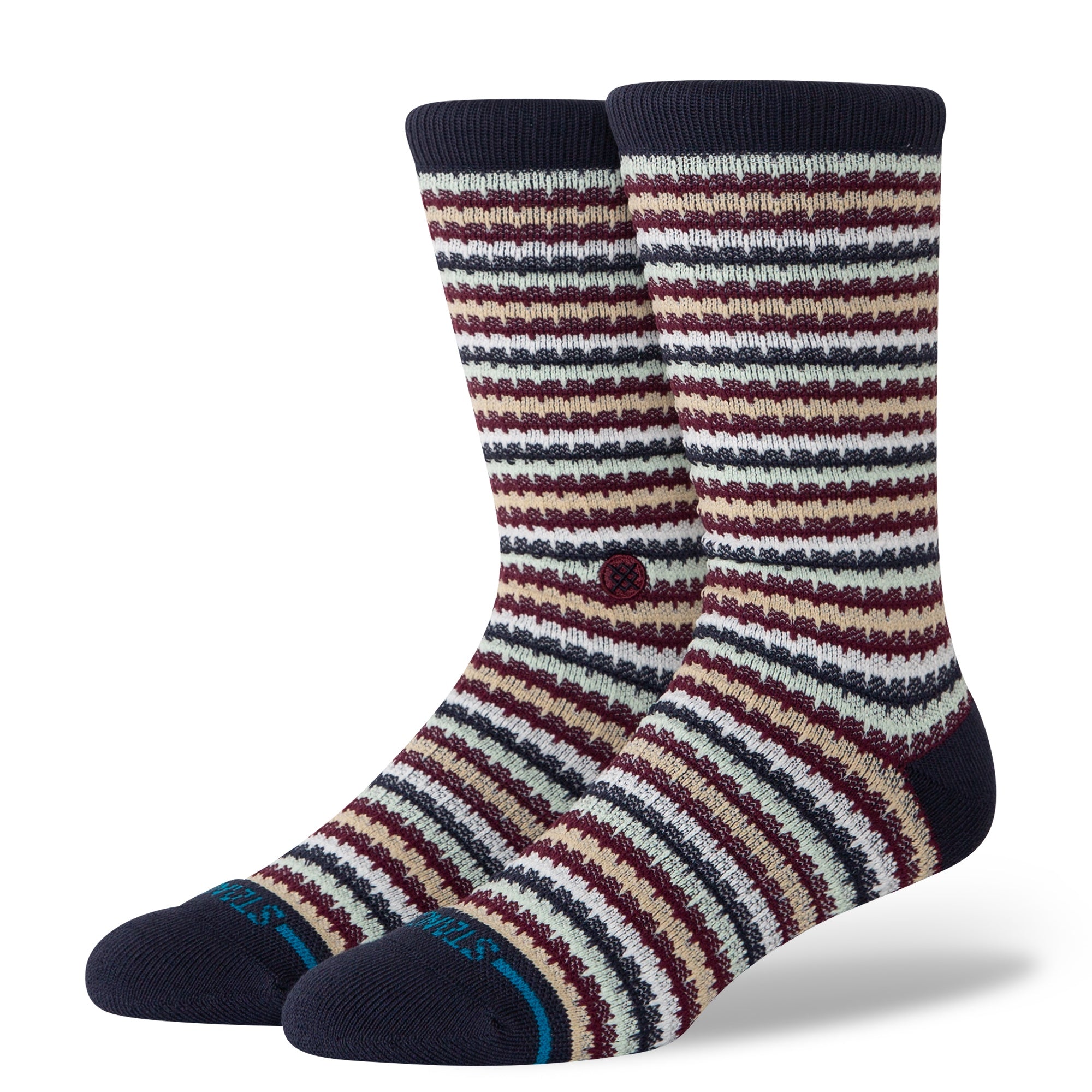 Chiclets Waffle Knit Crew: Navy