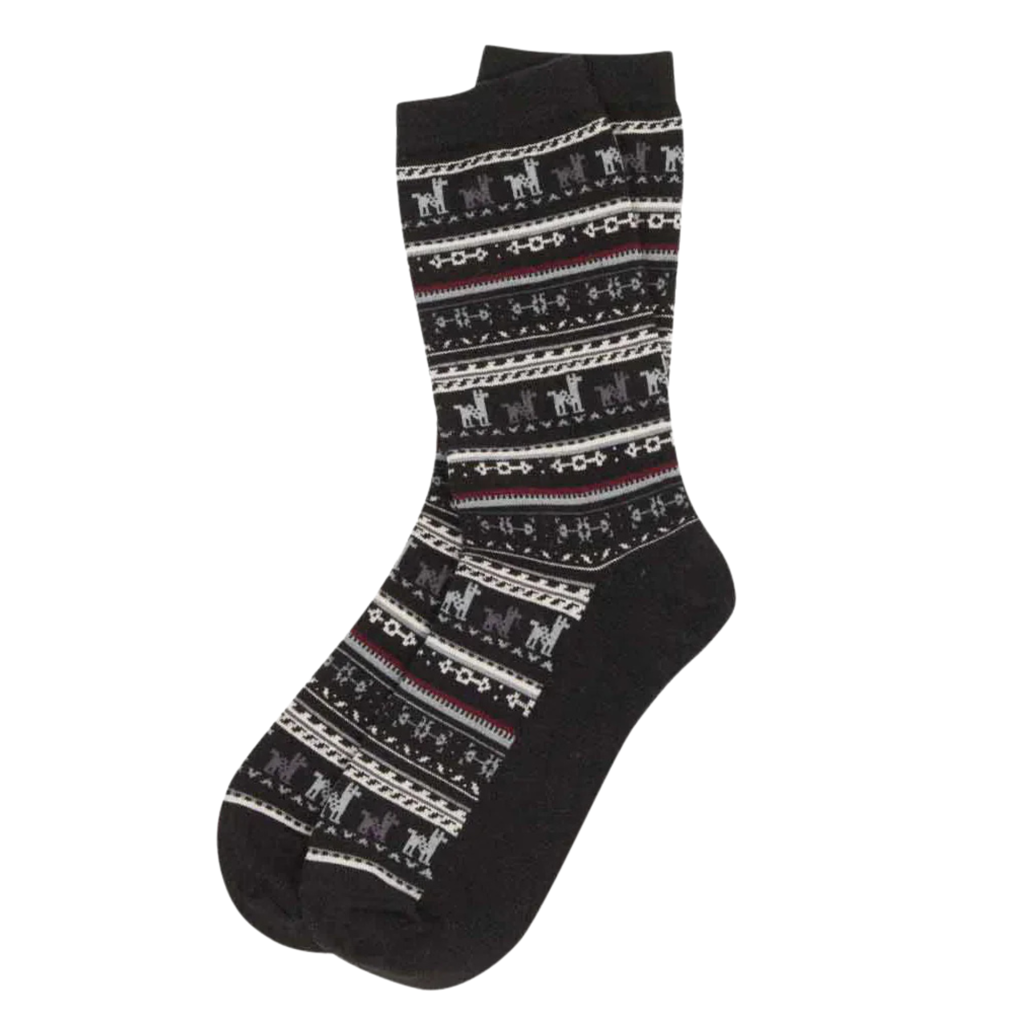 Buy black Alpaca Print Socks