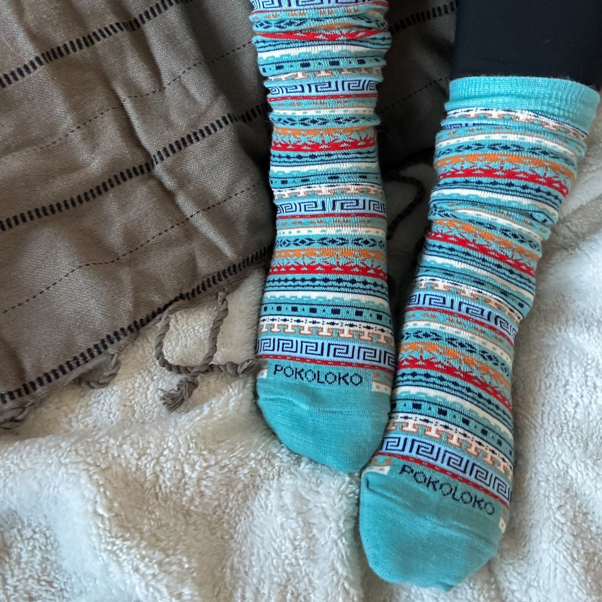 Alpaca Aqua Crew Socks - 0