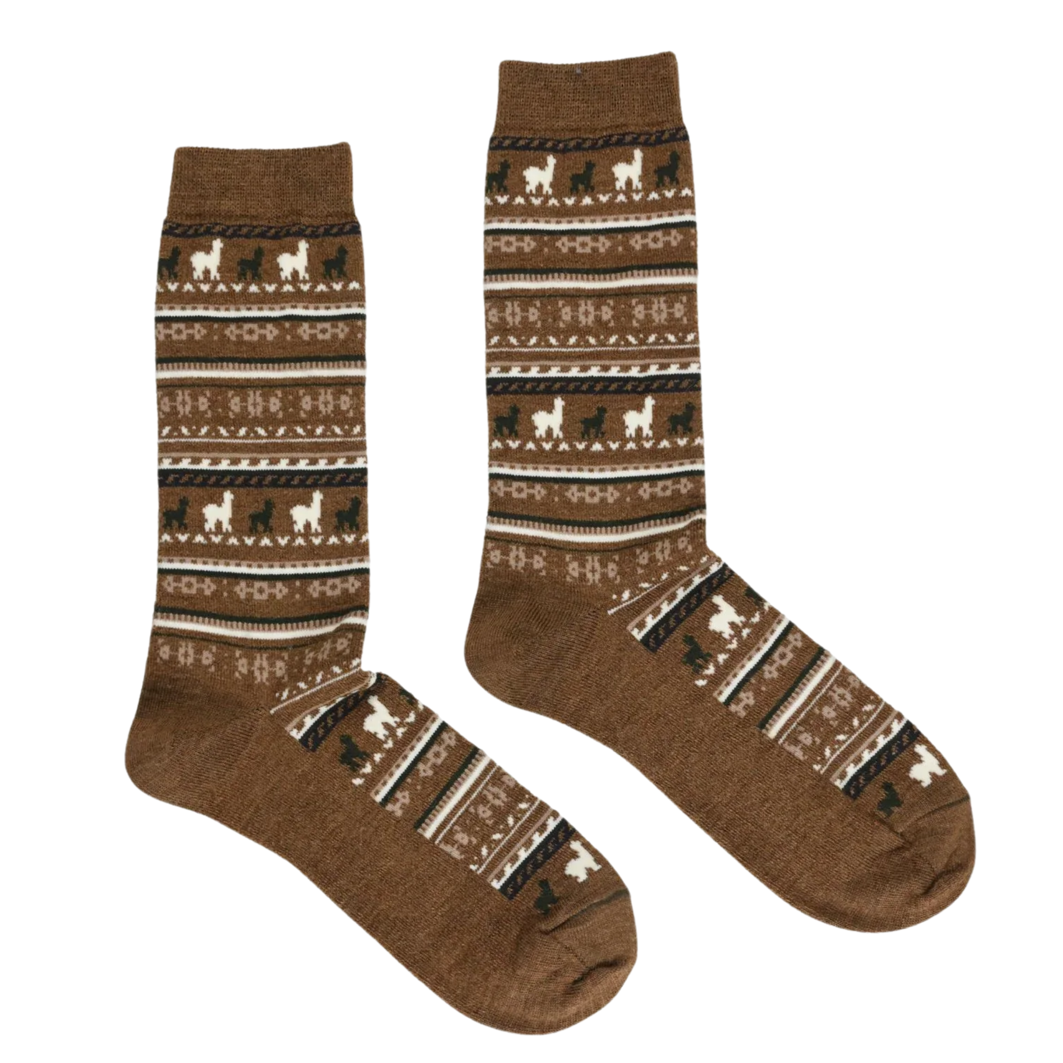 Buy caramel Alpaca Print Socks