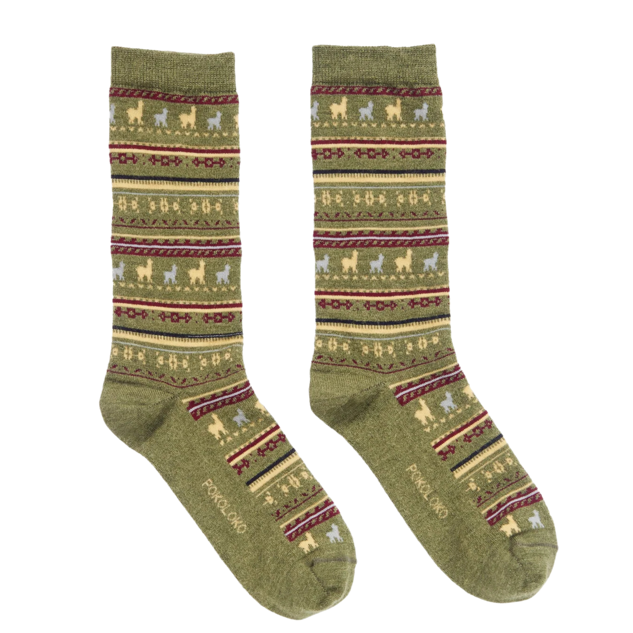 Buy green Alpaca Print Socks