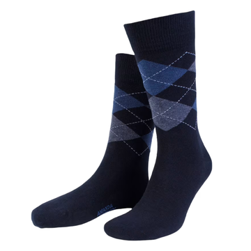 True Argyle Cotton Crew: Dark Navy