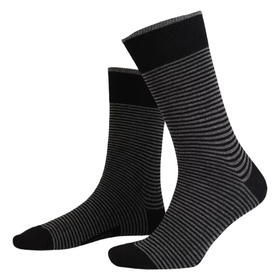 True Stripe Cotton Crew: Black