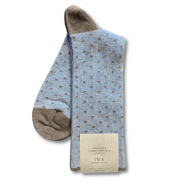 True Dot Cotton Crew: Sky Blue Melange