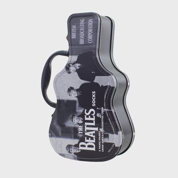 THE BEATLES WHITE TIN SOCK BOX, 3 PAIR