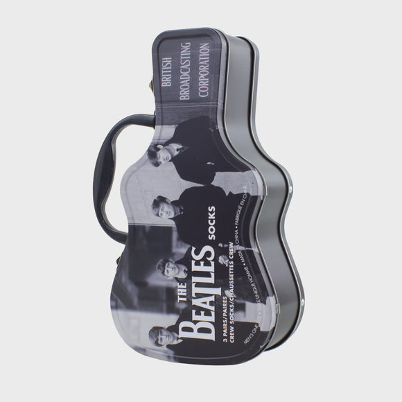 THE BEATLES WHITE TIN SOCK BOX, 3 PAIR