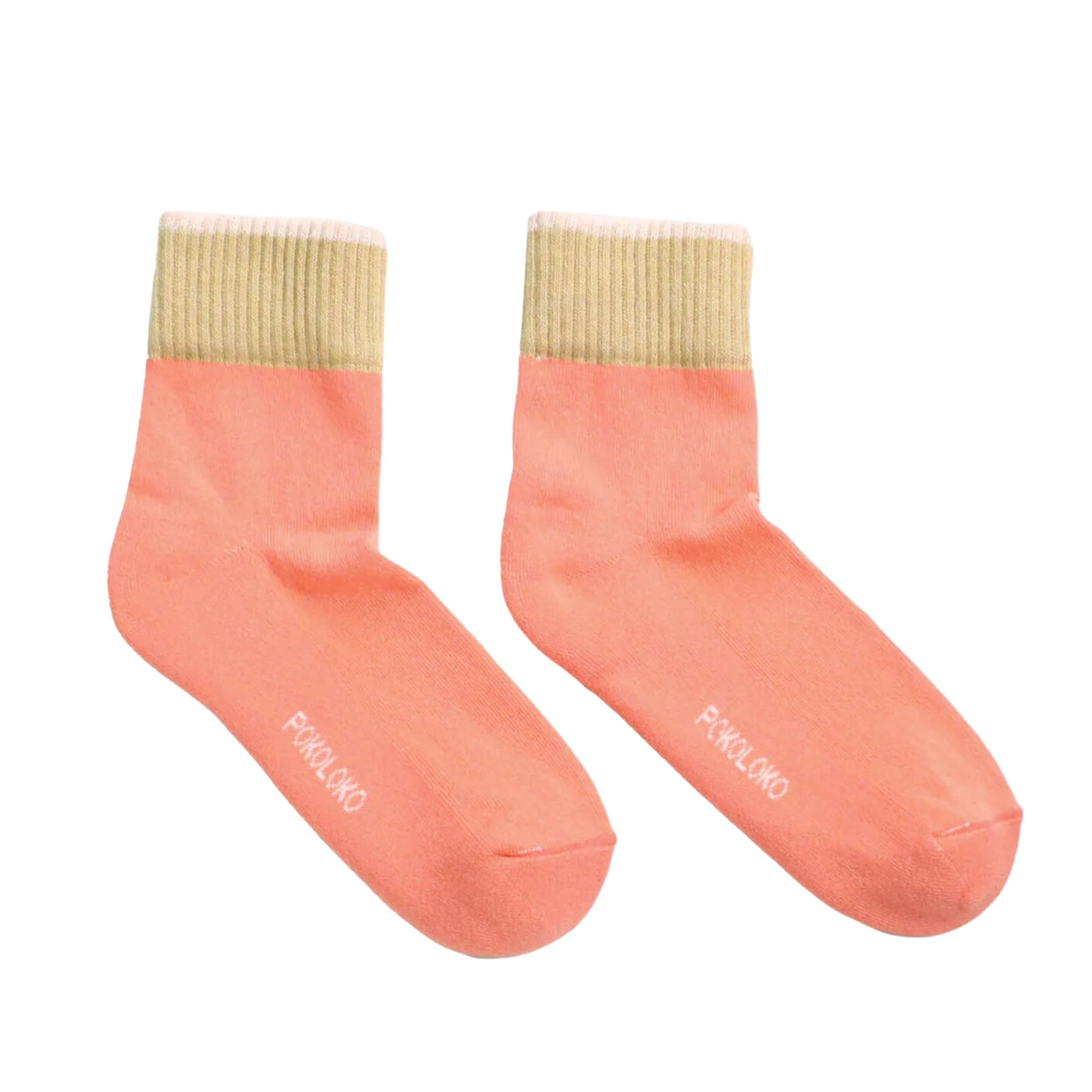 Buy melon-coral Block Pima Socks