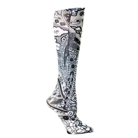 Black Paisley Fountain Trouser Socks