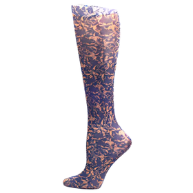 Navy Damask Trouser Socks