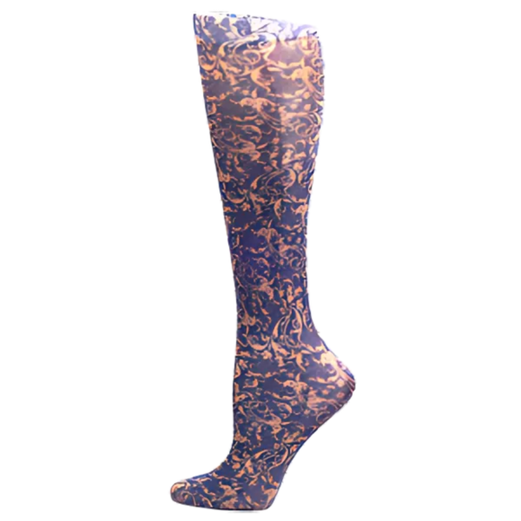 Navy Damask Trouser Socks
