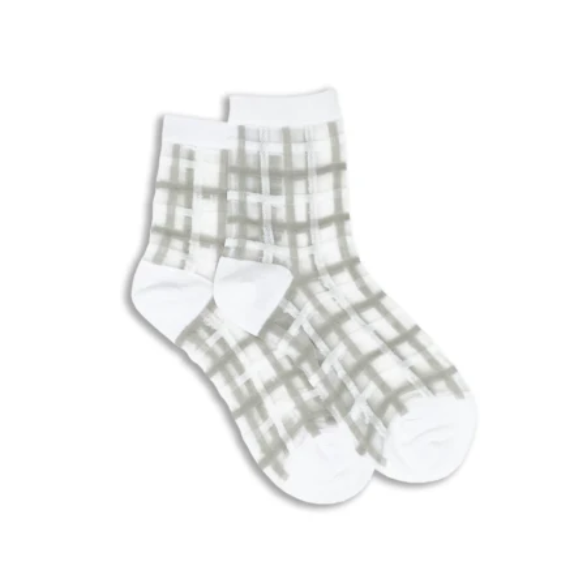 Sheer Plaid Ankle Socks - 0