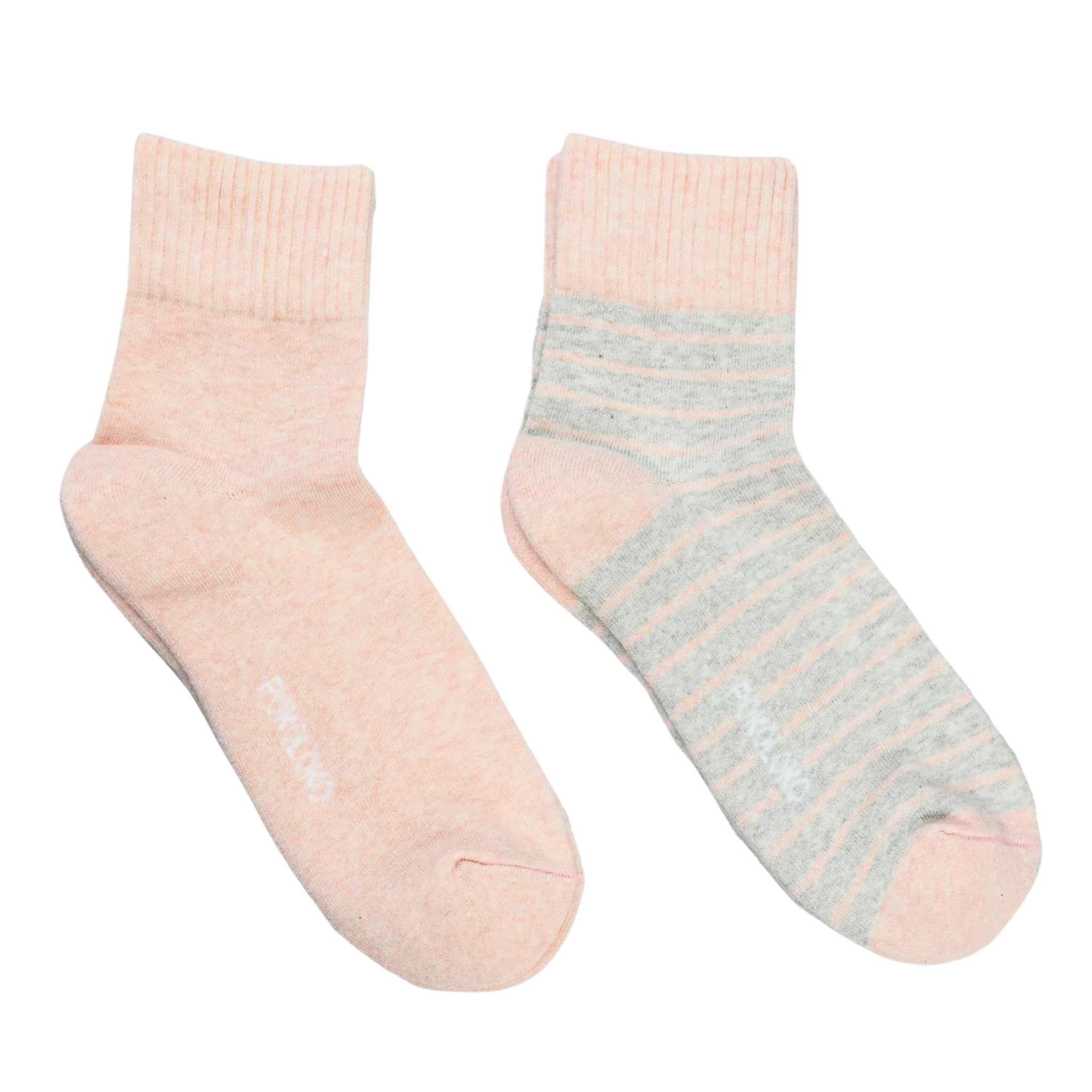 Striped and Solid Pima Ankle Socks: 2 Pack - 0