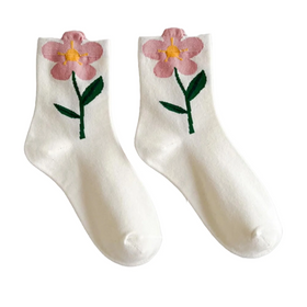 Buy white-pink-daisy Bloom Sock (Women&#39;s)
