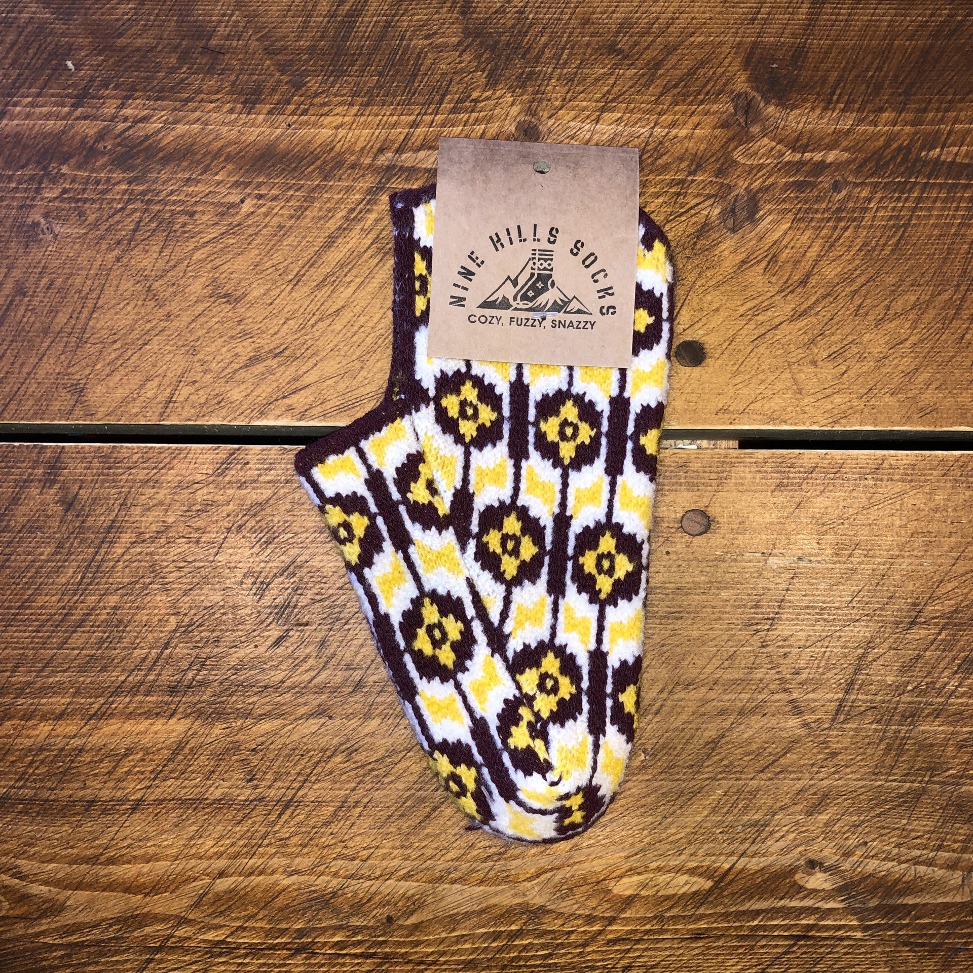 Buy daisy-burgundy-yellow Patik Wool Slipper Sock (Ankle)