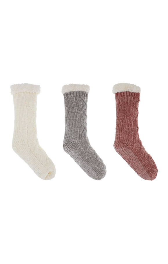 Chenille Cable Lounge Slippers