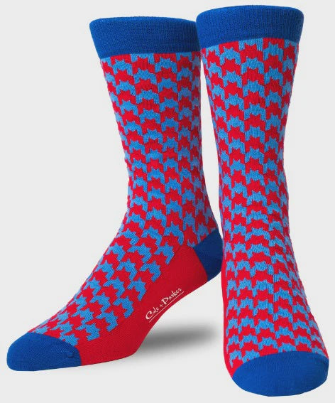 Men's Houndstooth - Red/Blue
