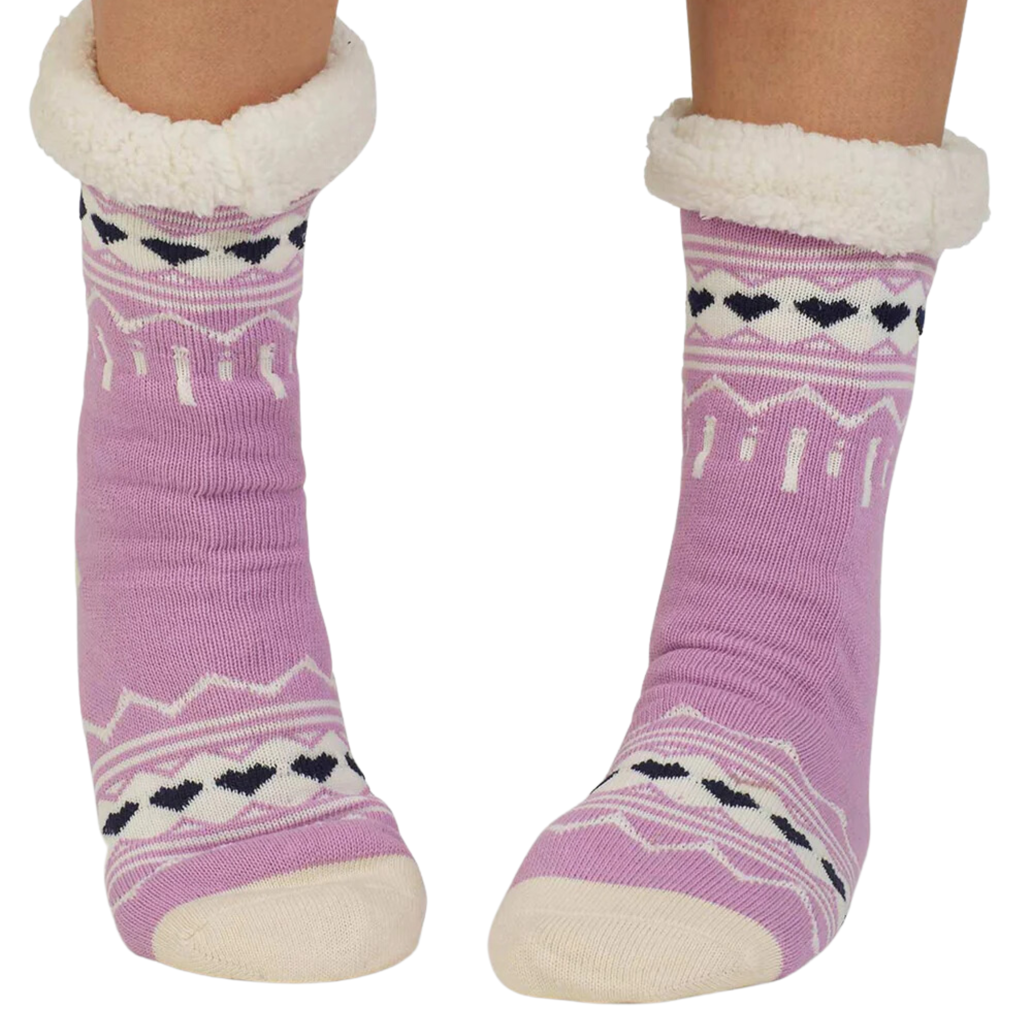 Buy dusk-lilac Ilah Fair Isle Slipper Socks (Women&#39;s)